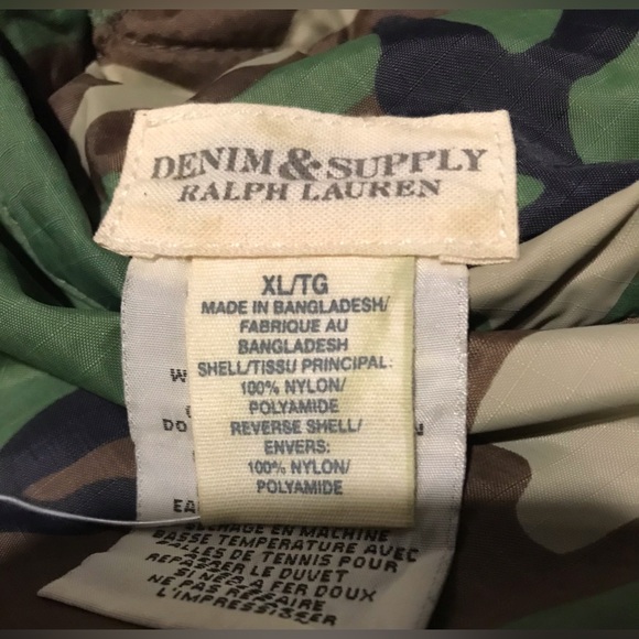Vintage Ralph Lauren Polo DENIM & And SUPPLY CAMO DOWN REVERSIBLE VEST XL Rlpc 1 - Picture 10 of 16